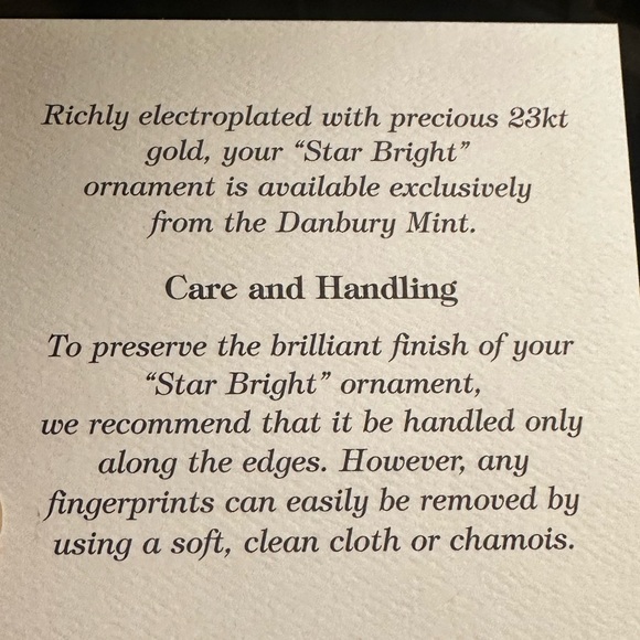 Danbury mint 2007 annual gold Christmas ornament "star bright" - Picture 5 of 5